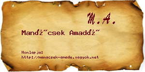 Manácsek Amadé névjegykártya